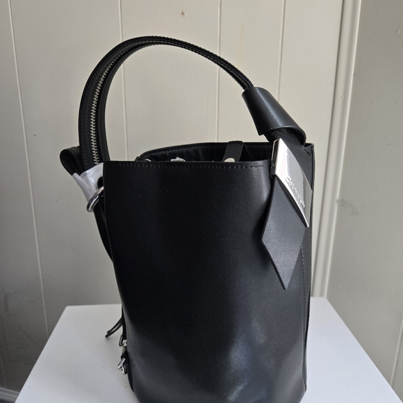 NWOT Calvin Klein Black Backpack Sleek Minimalist Design - Picture 9 of 9